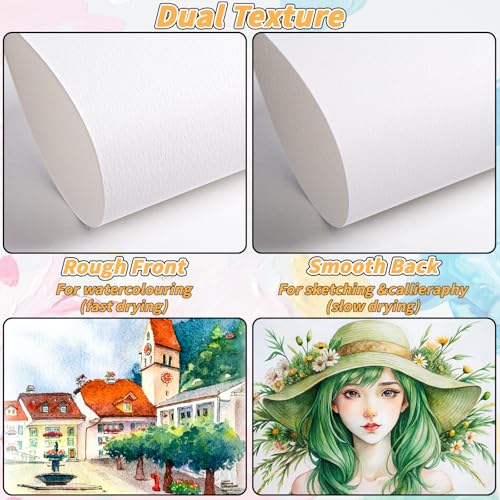 150 Sheets Cotton Watercolor Paper Bulk -230GSM Art Paper-8.5 x 11 inch Painting & Craft Paper, Finger Paints, Watercolor, Tempera, Drawing, Art Room & Home School Crafts - style: 8.5x11in-110LB/230GSM