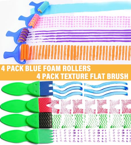 53-Pack Sponge Paint Brushes, Washable Painting Brushes, Toddler Painting Set, Early Learning Foam Roller Sponge Art Crafts Kit with Storage Bag, Creative Gift - style: 53 Pcs