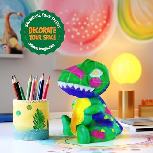 LAOESE Paint Your Own Dinosaur Lamp Kit, Art Supplies Kids Paint Set, Arts and Crafts for Kids Ages 8-12, Dinosaur Toys Girls Boys Birthday Gifts for Kids Ages 3 4 5 6 7 8 9 10 11 12+ - style: Dinosaur