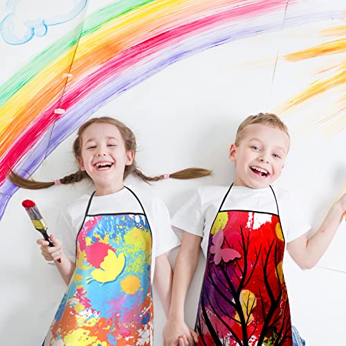 Eurzom 3 Pcs Painting Apron for Adults Artist Art Aprons Splatter Smock Colorful Waterproof Painting Smock Adjustable Apron for Teacher Student Chef Cooking Baking Gardening
