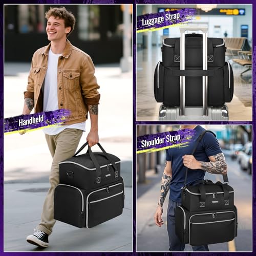 YOREPEK Tattoo Travel Case, Tattoo Bag with 2 Removable Organizer Pouches | Tattoo Case with Adjustable Dividers for Tattoo Accessories, Equipment, Stencil Printer, Thoughtful Tattoo Artist Gifts