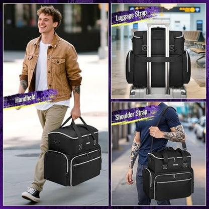 YOREPEK Tattoo Travel Case, Tattoo Bag with 2 Removable Organizer Pouches | Tattoo Case with Adjustable Dividers for Tattoo Accessories, Equipment, Stencil Printer, Thoughtful Tattoo Artist Gifts