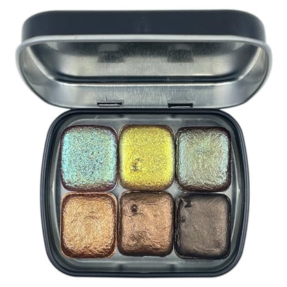 IUILE Handmade Watercolor Paints - Brown Half Pan Set (6 colors) - color: Brown