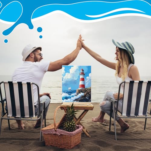 Zhanmai 72 Pcs 12 Sets Sip and Paint Kit Pre Drawn Canvas for Painting 8" x 10" Paint Party Canvas Painting Pre Printed Canvases for Party Favor DIY Virtual Adult's Date Night(Summer Color) - style: Hawaii Landscape