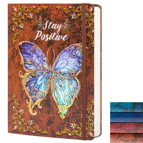 B5 Hardcover Journal for Women & Men -Butterfly Aesthetic Lined Notebook | 192 Pages Thick 80gsm Paper Writing Journal for Office, School, Travel Notes & Gift-9" x 6.9 - color: Brown