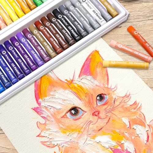 Artecho Oil Pastels Set of 50 Colors (8 x 60 mm) | Soft Oil Pastels, For Art Painting, Drawing, Blending, For Artists, Teachers - style: 50 Basic Colors