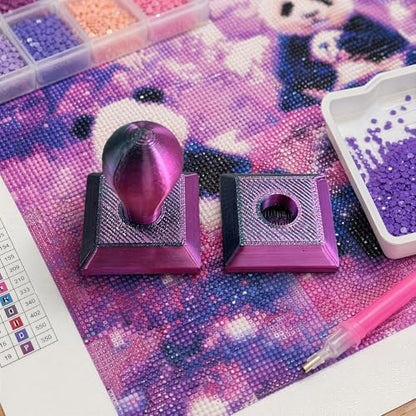 Diamond Art Painting Embossing Roller 3D Printing Diamond Art Painting Seal Press Diamond Art Painting Roller Tool Set for Multi-Color Square & Circular Drills (Matte Black Purple) - color: Matte Black Purple