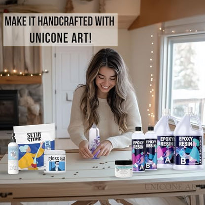 Epoxy Resin Kit 2 Gallon (1 Gal Resin + 1 Gal Hardener) Art Resin Epoxy Craft Kit Gift - Non-Toxic, Crystal Clear, Odor-Free, UV Resistant, High Gloss (2gal) - size: 2gal