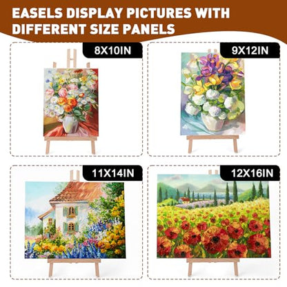 AROIC 8 Pack 15 Inch Wood Easels, Easel Stand for Painting Canvases, Art, and Crafts, Tripod, Painting Party Easel, Kids Student Table School Desktop, Portable Canvas Photo Picture Sign Holder. - style: 15"-8p