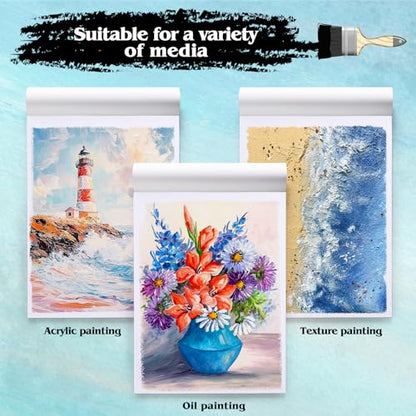 Prudiut 25 Sheets Canvas Paper Pad 9x12 Inches, 180GSM Canvas Sheets Glue Bound Canvas-Textured Surface for Acrylic Oil Painting - Studio Painting Adults Kids Classroom Projects Students Art Hobbyists