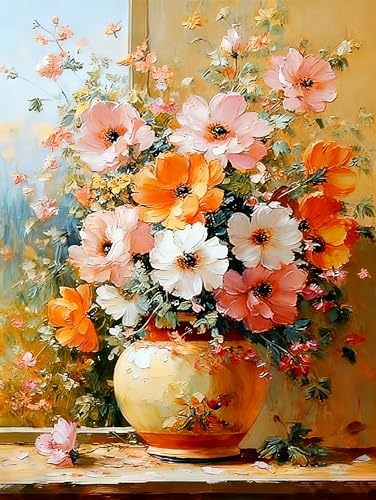 Flower Paint by Numbers Kit for Adults,Wild Daisy Adult Painting by Numbers for Beginner on Canvas,DIY Painting Kits for Home Wall Decor,Gifts (Flower5) - color: Flower5