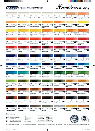 Schmincke - Norma® finest oil colors, premium wooden box, 11 x 35 ml set oil painting, 71 310 097, accessories: palette plug, drawing charcoal, 2 daVinci brushes.