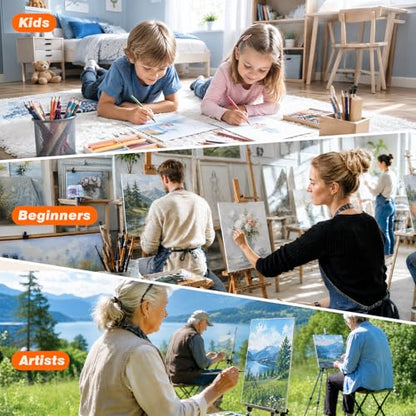 CONDA 24-Pack Mixed Size Canvas for Painting, 6 of 5x7, 6x6, 8x10, 9x12 Paint Canvas Boards, 100% Cotton Triple Primed Canvases Bulk, Art Supplies for Kids & Adults, Oil Painting & Canvas Art Creation - size: 24 Pack
