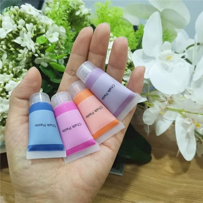 JAJADO 24 Pcs Chalk Paste and 2 Mini Squeegee, 10 ML Chalk Paste Paint Silk Screen Print DIY Tool for Stencil Transfers On Wood, T-Shirt, Cup, Gift Card, Home Art Craft Paste - color: 24 colors