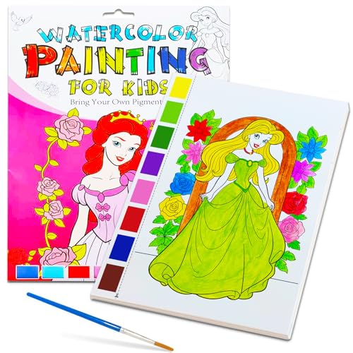 YXOTJHS Watercolor Coloring Book, Paint with Water Books for Kids - Mess Free Coloring for Toddlers, Magic Paint Set - Arts and Crafts for Girls Ages 4-8 - Travel, Stocking Stuffers - color: Princesses
