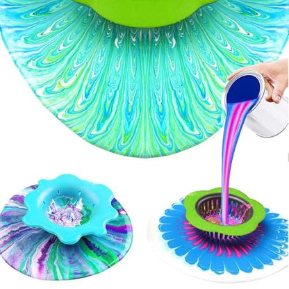 Allazone 7 PCS Acrylic Pouring Strainers Set, Plastic Silicone Paint Pouring Strainers, Flower Acrylic Paint Strainers, Painting Pouring Supplies and Creating Unique Patterns and Designs - color: 5