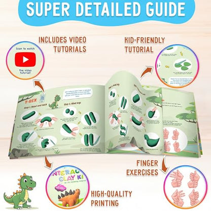 Air Dry Modeling Clay for Kids - Dinosaurs DIY Art and Crafts Modeling Kit with Tools - Interactive Magic Molding Clay - Creative Learning Educational Toys for Kids