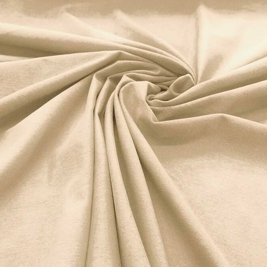 Cotton Spandex Jersey Fabric - 4 Way Stretch - 60" Width Sold by The Yard - Ideal for T-Shirts, Dresses, Athleticwear Apparel (Cream, 10 Yards) - color: Cream, size: 10 Yards