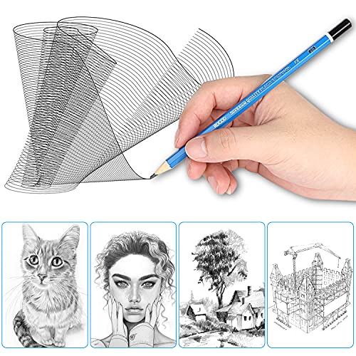 Profession Sketch Pencils 6B to 4H for Kids and Adults Drawing, Art Graphite Pencil for Artists Beginner Sketching - size: 16 Piece Set