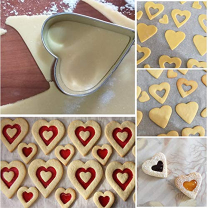 Love Heart Cookie Cutter Set Pack of 5 Valentines Day Heart Biscuit Cutter for Sandwiches, Pastries, Fruit and Cakes Birthday, Wedding Baking Tools - style: A-Heart
