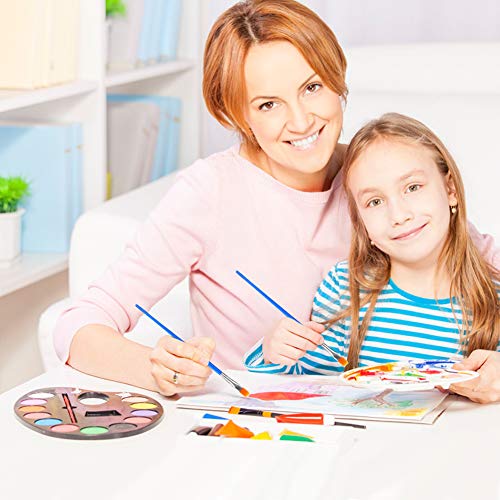 30Pcs Small Paint Brushes Kids for Acrylics Painting, Flat Nylon Hair Paint Brush Bulk Handle Oil Watercolors Painting Brushes for Students, Children and Adult, Blue - color: Blue