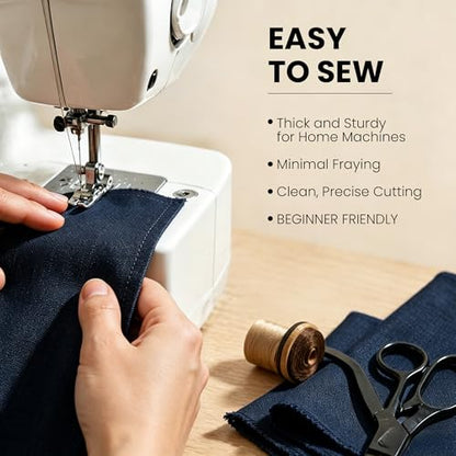 Wildarms 100% Cotton Canvas Fabric by The Yard - 59" Wide 12oz Heavy Duty Natural Duck Canvas for Sewing DIY, Tote Bags, Upholstery & Embroidery (Dark Blue, Cut by the Yard) - color: Dark Blue, size: 1-Yard Pre-Cut (Non-Continuous)