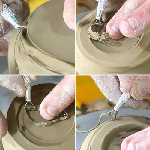 10PCS Clay Sculpting Tools Set, Stainless Steel Pottery Carving Kit with Detail Needles & Loops, for Ceramics, Polymer Clay, Air Dry Clay, Professional Modeling & Detailing Tools