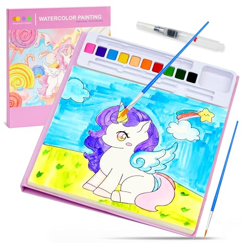 Paint with Water Coloring Books for Toddlers - Watercolor Painting Book Sets for Kids Ages 3-5 4-8, 24 Pages Total DIY Arts & Crafts Drawing Activities Books Toy Birthday Gift for Boys Girls (Unicorn) - color: Unicorn