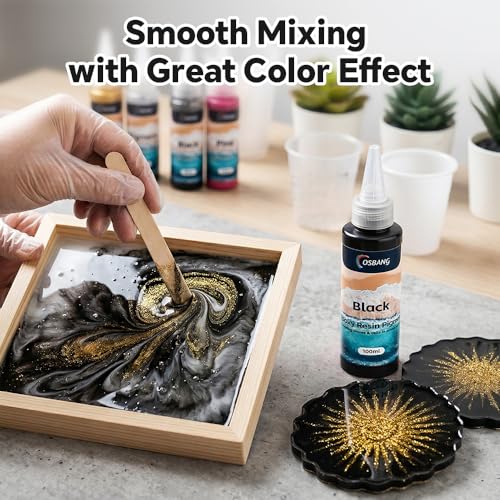 Black Epoxy Resin Pigment Paste 3.4 fl.oz/100ml High Concentrated Resin Dye for Resin Art River Table Jewelry Making Coasters - color: Black