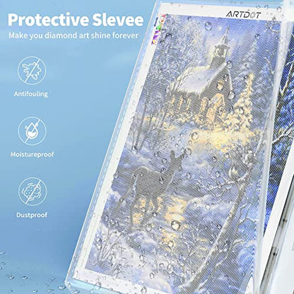ARTDOT A1 Storage Book for Diamond Painting Kits, Diamond Art Portfolio Folder for Diamond Painting Accessories with 13 Pockets, 26 Views Protectors (34x25.4inches) - size: A1:34x25.4 inches