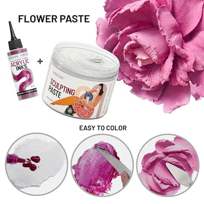 Kamenskaya Sculpture Paste - Paper Paste for Sculpting - White Matte, 500 ml (16.9 fl oz)