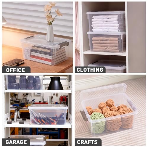 Citylife 17 QT Plastic Storage Bins with Lids Latching Stackable Storage Containers for Organizing Large Clear Storage Box for Garage, Craft, Toys, Closet, Home, 1 Pack - size: 1 Pack-17QT-N