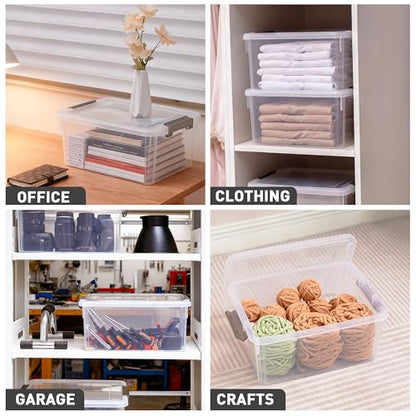 Citylife 17 QT Plastic Storage Bins with Lids Latching Stackable Storage Containers for Organizing Large Clear Storage Box for Garage, Craft, Toys, Closet, Home, 1 Pack - size: 1 Pack-17QT-N