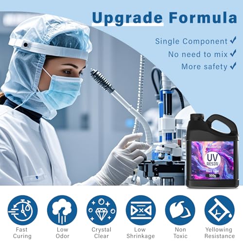 Bond Craftor UV Resin 500g, Fast Curing Clear Epoxy Resin Kit Hard Type for Jewelry Making, Craft, DIY