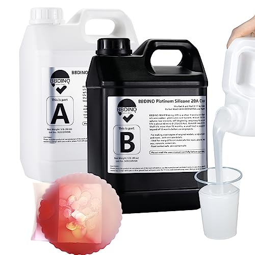 Silicone Mold Making Kit Translucent 20A One Gallon with 15A Silicone for Mold Making Orange 2.2 Lbs