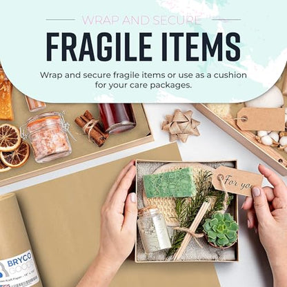 Bryco Goods 36" x 2,400" (200') Brown Kraft Paper Roll - Made in USA - Craft Paper for Banner Bulletin Board Art Table Covering Gift Wrapping Bouquet Packing Parcel (Brown, 36" x 200') - color: Brown, size: 36" x 200'