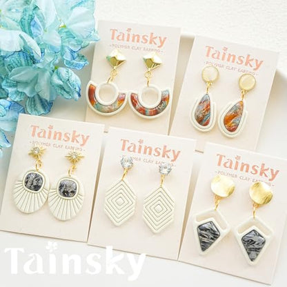Tainsky 19 Shapes Embedded Polymer Clay Cutters - Gem Clay Jewelry Making Tools, Earring Cutters (B) - color: B Set