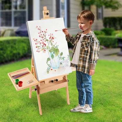 Adjustable Painting Board Stand, Artist Easel H-Frame Studio Easel Wooden Stand for Painting Wooden Easel Painting Holder with Storage Tray for Classroom Art Activities, Outdoor Paintings