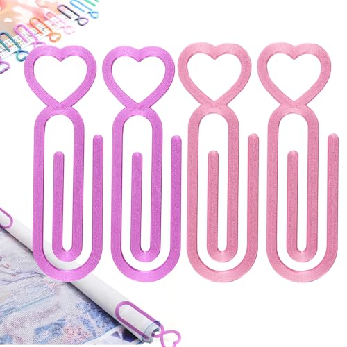 4pcs Diamond Art Canvases Roller Clips, Large Paper Clip Holder for Diamond Painting, Canvas & Paint Paperclips for 5D DIY Art, Plastic Paper Needle for Diamond Art Kits for Adults (Pink Purple) - color: Pink Purple