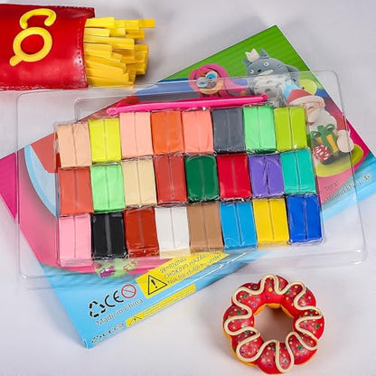 CiaraQ Polymer Clay Kit, Mini Modeling Clay Set for Kids/Beginners/Artist, 24 Colors - color: 24 Colors