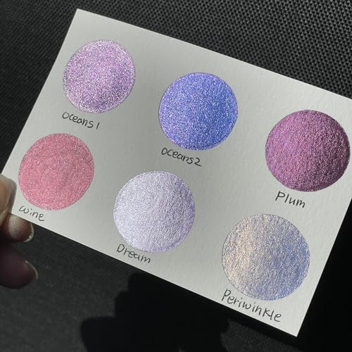 IUILE Handmade Watercolor Paints - Purple Half Pan Set (6 colors) - color: Purple