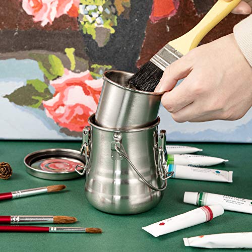 MyLifeUNIT Paint Brush Cleaner, Airtight Stainless Steel Brush Holder for Painting, 13.5oz/Medium - size: Medium