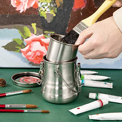 MyLifeUNIT Paint Brush Cleaner, Airtight Stainless Steel Brush Holder for Painting, 13.5oz/Medium - size: Medium