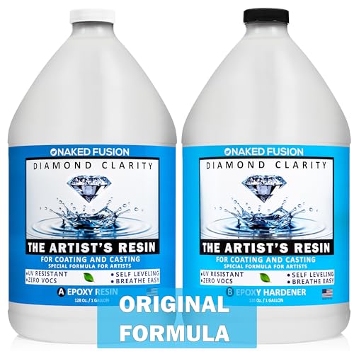 Epoxy Resin Art Diamond Clarity - Original Formula - Artist's Resin for Coating, Art, Geodes, Tabletop, Bar Top, Live Edge River Tables - Food Safe - Non-Toxic - 2 Gallon Kit - color: The Artist's Resin Original Formula 2 GALLON