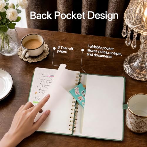 POPRUN Graph Spiral Journal Notebook - A5, 141 Pages Grid Notebooks for Women Men, 120 GSM Hardcover Graphing Journals for Work, School, Engineering & Graphing, 5.75'' x 8.25'', Midnight Green - color: Midnight Green, style: Grid