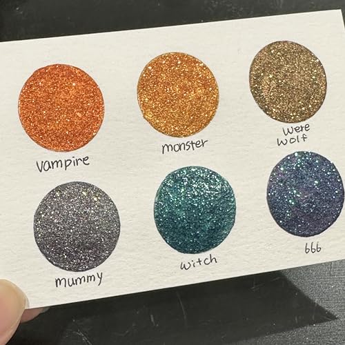 IUILE Handmade Watercolor Paints - Halloween 2021 Half Pan Set (6 colors) - color: Halloween 2021