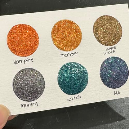 IUILE Handmade Watercolor Paints - Halloween 2021 Half Pan Set (6 colors) - color: Halloween 2021