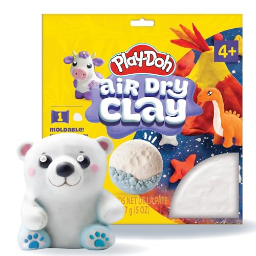 Play-Doh Brand Air-Dry Clay, 5 oz. Air and Modeling Clay Bag, Arts and Crafts Supplies for Adults and Kids, Tools & Kit - color: White, size: 1 Pack (5 oz)