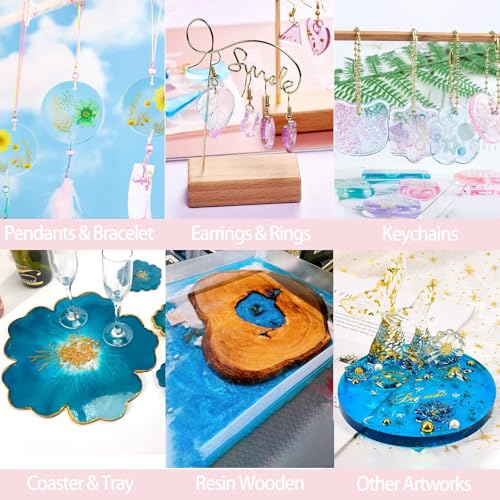 Epoxy Resin 2.2 Gallon Kit, Clear Resin Epoxy, Resin Kit - High-Gloss,No Bubbles,Not Yellowing,Self-Leveling Art Resin Casting Resin for DIY Art,Crafts,Jewelry,Table Top,Wood &Resin Molds