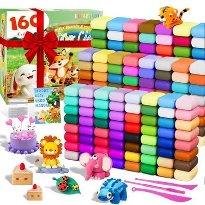 MuseLuxe Air Dry Clay - 160 Pack Modeling Clay Kit with 3 Sculpting Tools,Safe & Non-Toxic,DIY Magic Toys Gifts for Boys,Girls,Kids - color: 160 Colors